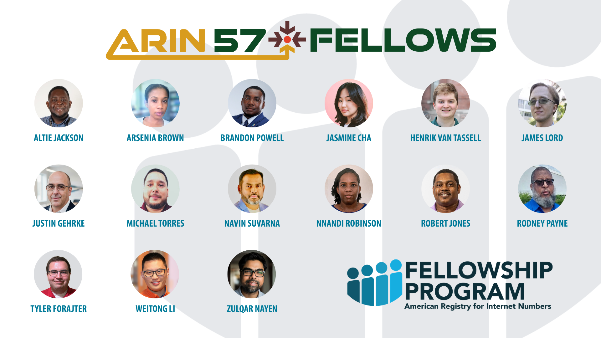 ARIN 57 Selected Fellows